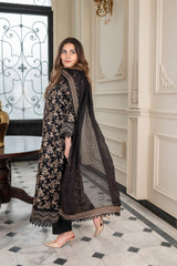 3-PC Unstitched Lawn Embroidered Shirt Crinkle Embroidered Dupatta Hoor By Wania | WL-463