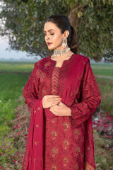 4-PC Unstitched Chikankari Embroidered Lawn Sajal By Wania |  WL-66