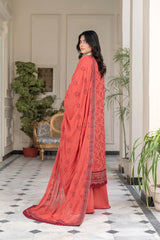 3-PC Unstitched Lawn Embroidered Shirt Crinkle Embroidered Dupatta Hoor By Wania | WL-472