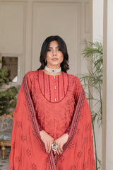 3-PC Unstitched Lawn Embroidered Shirt Crinkle Embroidered Dupatta Hoor By Wania | WL-472