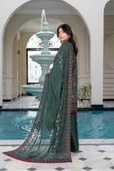 3-PC Unstitched Lawn Embroidered Shirt Crinkle Embroidered Dupatta Hoor By Wania |  WL-464
