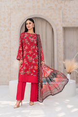 3-PC Unstitched Airjet Lawn Shirt Bamber Crinklr Printed Dupatta Parisa By Wania | WL-487