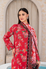 3-PC Unstitched Airjet Lawn Shirt Bamber Crinklr Printed Dupatta Parisa By Wania | WL-487