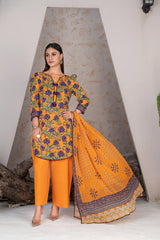 3-PC Unstitched Airjet Lawn Shirt Bamber Crinklr Printed Dupatta Parisa By Wania |  WL-485