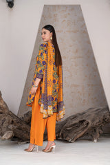 3-PC Unstitched Airjet Lawn Shirt Bamber Crinklr Printed Dupatta Parisa By Wania |  WL-485