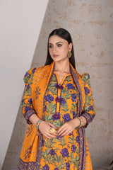3-PC Unstitched Airjet Lawn Shirt Bamber Crinklr Printed Dupatta Parisa By Wania |  WL-485