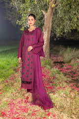 4-PC Unstitched Chikankari Embroidered Lawn Sajal By Wania |  WL-70