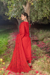 4-PC Unstitched Chikankari Embroidered Lawn Sajal By Wania | WL-69
