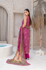 3-PC Unstitched Airjet Lawn Shirt Bamber Crinklr Printed Dupatta Parisa By Wania | WL-484