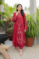 JK-14 MANON | 3Pc Unstitched Qline Lawn Collection By Qalamkar