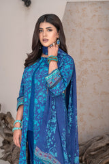 3-PC Unstitched Airjet Lawn Shirt Bamber Crinklr Printed Dupatta Parisa By Wania | WL-488