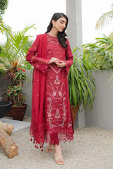 JK-14 MANON | 3Pc Unstitched Qline Lawn Collection By Qalamkar