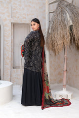 3-PC Unstitched Airjet Lawn Shirt Bamber Crinklr Printed Dupatta Parisa By Wania | WL-480