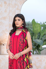 3-PC Unstitched Airjet Lawn Shirt Bamber Crinklr Printed Dupatta Parisa By Wania | WL-479