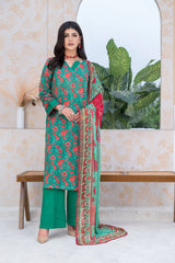 3-PC Unstitched Airjet Lawn Shirt Bamber Crinklr Printed Dupatta Parisa By Wania | WL-483