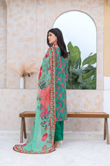 3-PC Unstitched Airjet Lawn Shirt Bamber Crinklr Printed Dupatta Parisa By Wania | WL-483