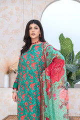 3-PC Unstitched Airjet Lawn Shirt Bamber Crinklr Printed Dupatta Parisa By Wania | WL-483