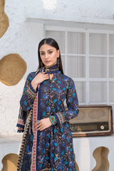 3-PC Unstitched Airjet Lawn Shirt Bamber Crinklr Printed Dupatta Parisa By Wania | WL-482
