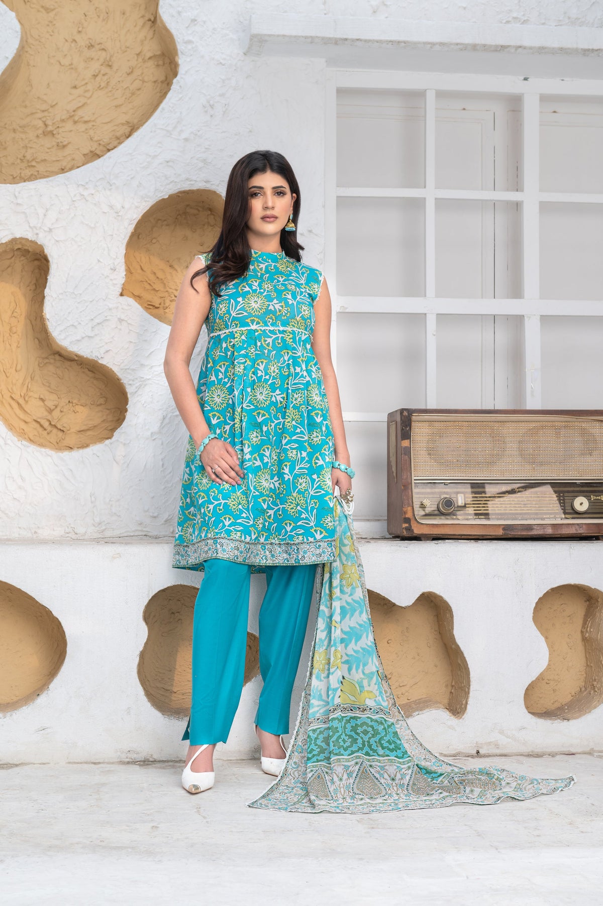 3-PC Unstitched Airjet Lawn Shirt Bamber Crinklr Printed Dupatta Parisa By Wania | WL-486