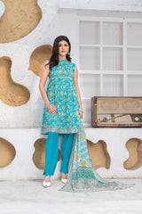 3-PC Unstitched Airjet Lawn Shirt Bamber Crinklr Printed Dupatta Parisa By Wania | WL-486