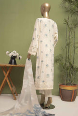 3-PC Unstitched Embroidered Lawn Dastan Slub by HZ Textiles | DSE-03