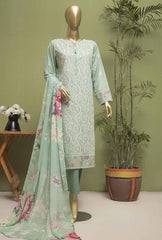 3-PC Unstitched Embroidered Lawn Dastan Slub by HZ Textiles | DSE-11