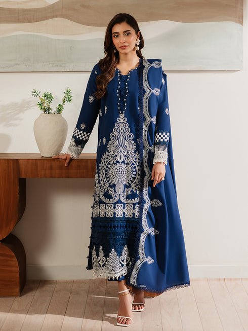 DU-02 | 3Pc Unstitched Suit Winter Embroidered Khaddar Duhu By Parishay