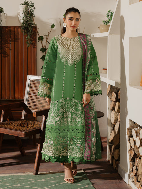 DU-03 | 3Pc Unstitched Suit Winter Embroidered Khaddar Duhu By Parishay