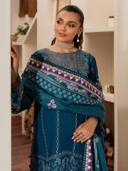 DU-04 | 3Pc Unstitched Suit Winter Embroidered Khaddar Duhu By Parishay