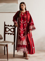 DU-08 | 3Pc Unstitched Suit Winter Embroidered Khaddar Duhu By Parishay