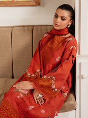 DU-10 | 3Pc Unstitched Suit Winter Embroidered Khaddar Duhu By Parishay