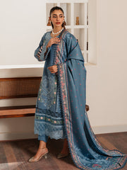DU-12 | 3Pc Unstitched Suit Winter Embroidered Khaddar Duhu By Parishay