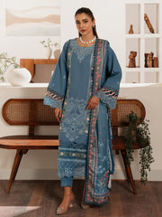 DU-12 | 3Pc Unstitched Suit Winter Embroidered Khaddar Duhu By Parishay