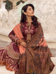 ARSH | 3 Pc Unstitched Suit Kashmiri Hand Wooven Embroidered Shawl Collection Bayaan By Cinq