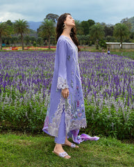 3-PC Unstitched Chikan Embroidered Lawn Hemline By Mushq | Daisy Reverie