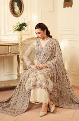 3-PC Unstitched Embroidered Chiffon Dastan By Ramsha | T-401