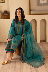 SKC-73 | 3PC Unstitched Suit Lawn Karandi Collection Enchante By Marjjan