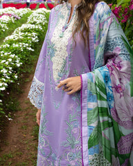 3-PC Unstitched Chikan Embroidered Lawn Hemline By Mushq | Dewdrop Dance
