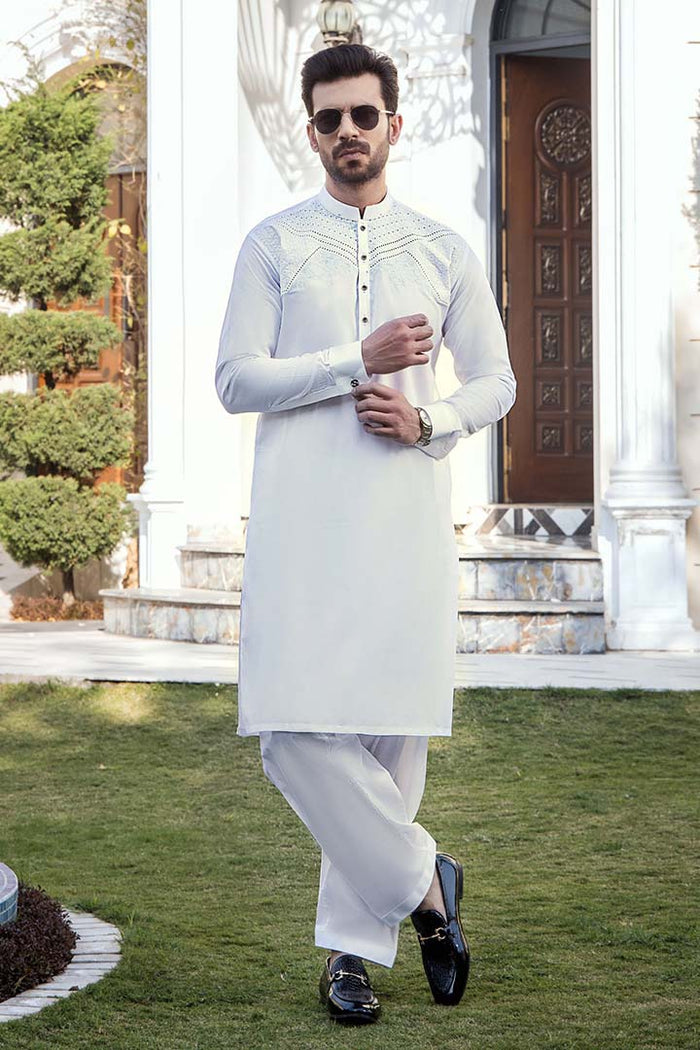 EG-1441 | Semi-Stitched Summer White Series Eid Gala By Riwaj Men Swear