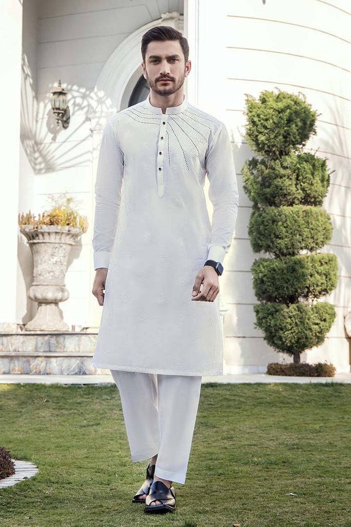 EG -1444 | Semi-Stitched Summer White Series Eid Gala By Riwaj Men Swear