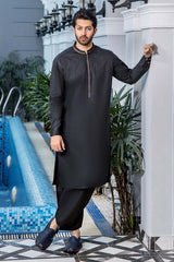 EG -1453 | Semi-Stitched Summer Black & Blue Series Eid Gala By Riwaj Men Swear