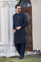 EG -1456 | Semi-Stitched Summer Black & Blue Series Eid Gala By Riwaj Men Swear