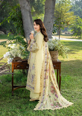 3-PC Unstitched Embroidered Luxury Lawn By Elaf Premium | ELY-5