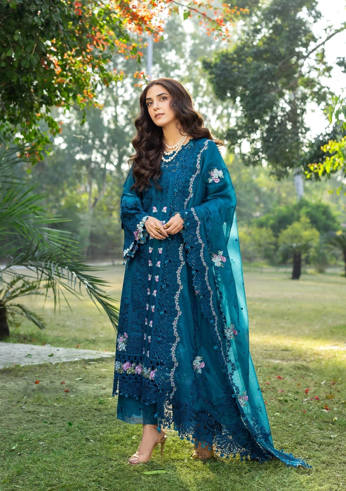 3-PC Unstitched Embroidered Luxury Lawn By Elaf Premium | ELY-06