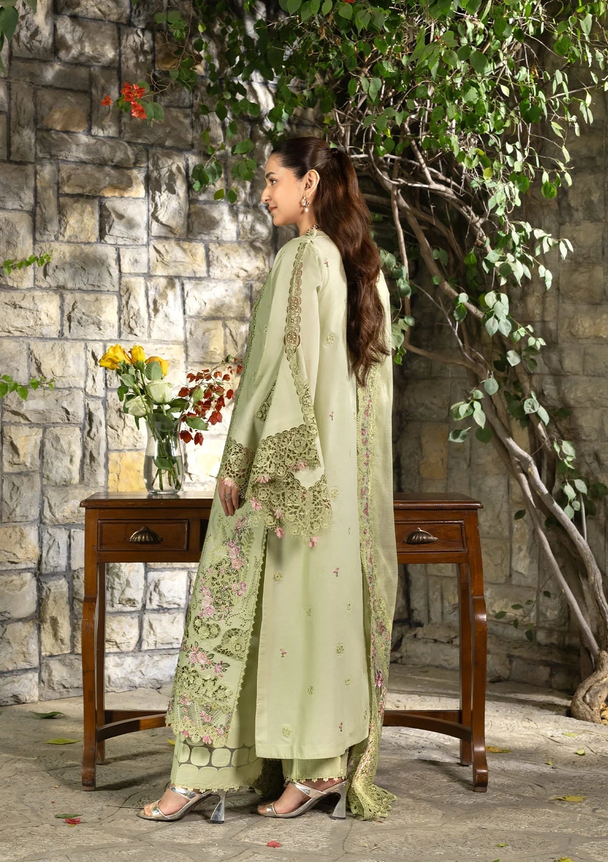 3-PC Unstitched Embroidered Luxury Lawn By Elaf Premium | ELY-11