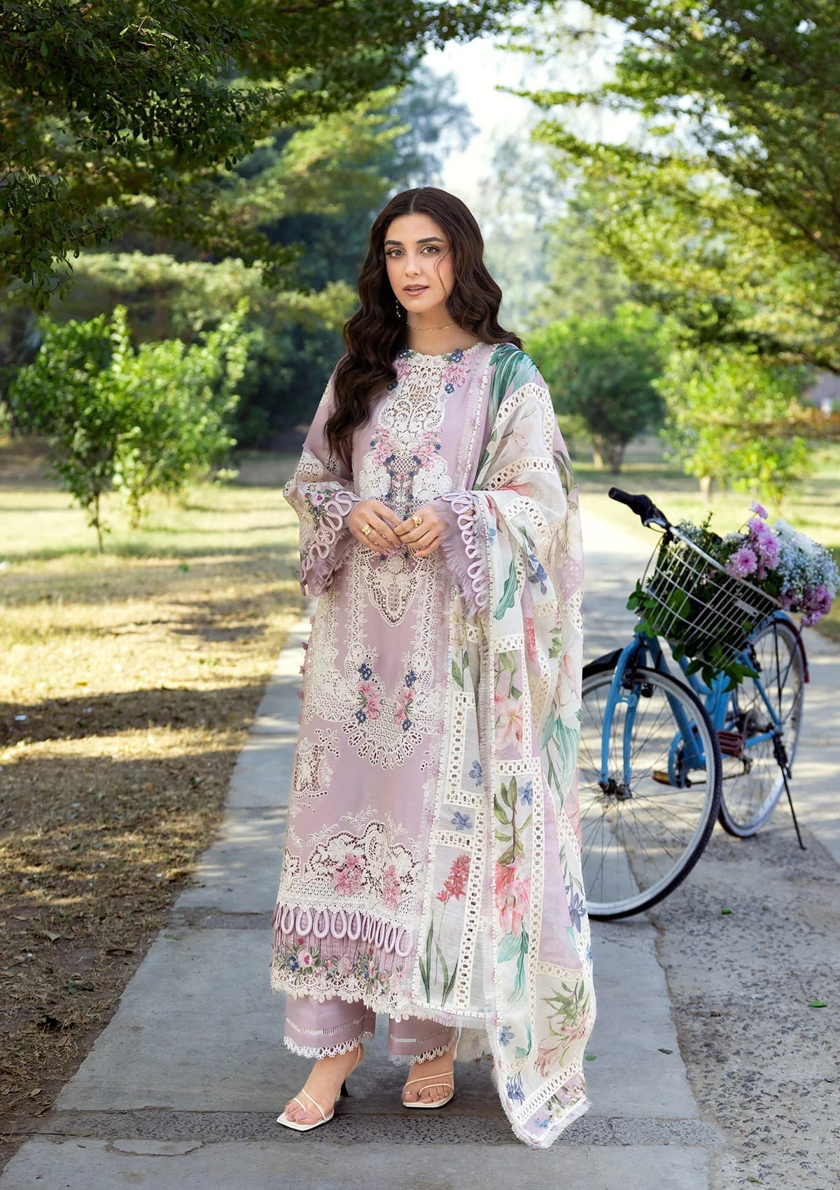 3-PC Unstitched Embroidered Luxury Lawn By Elaf Premium | ELY-1A