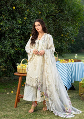 3-PC Unstitched Embroidered Luxury Lawn By Elaf Premium | ELY-3A