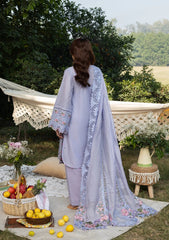 3-PC Unstitched Embroidered Luxury Lawn By Elaf Premium | ELY-3B