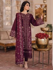 12-EMIRE | 3 PC Unstitched Luxury Lawn NAQSH By Binilyas