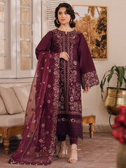 12-EMIRE | 3 PC Unstitched Luxury Lawn NAQSH By Binilyas